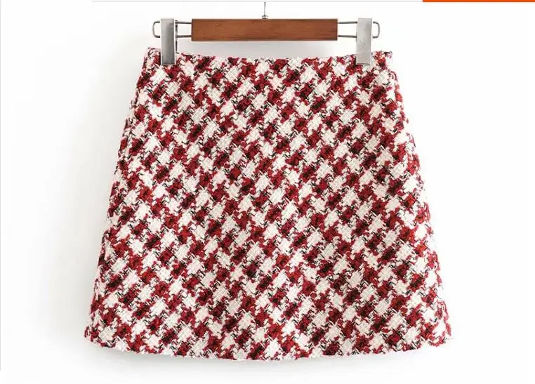 Женский элегантный винтажный офисный клетчатый твидовый комплект однобортная