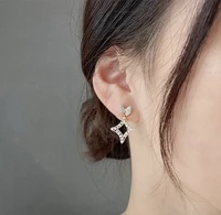 s925 silver needle earrings rhinestone womens earrings diamond bow earrings all match temperament womens earrings