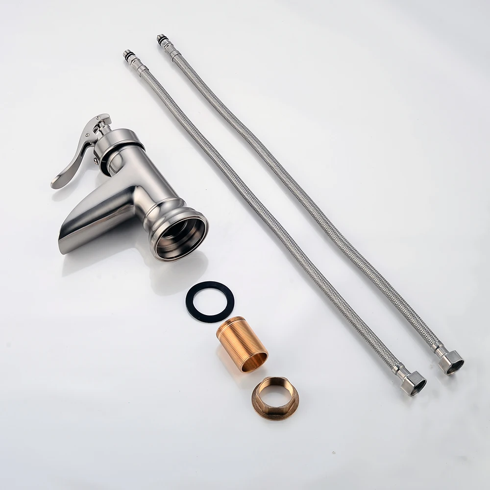 

Bathroom Sink Faucet Cold And Hot Bathroom Faucet Chrome Water Mixer White Water Tap Brass Basin Faucet Mixer
