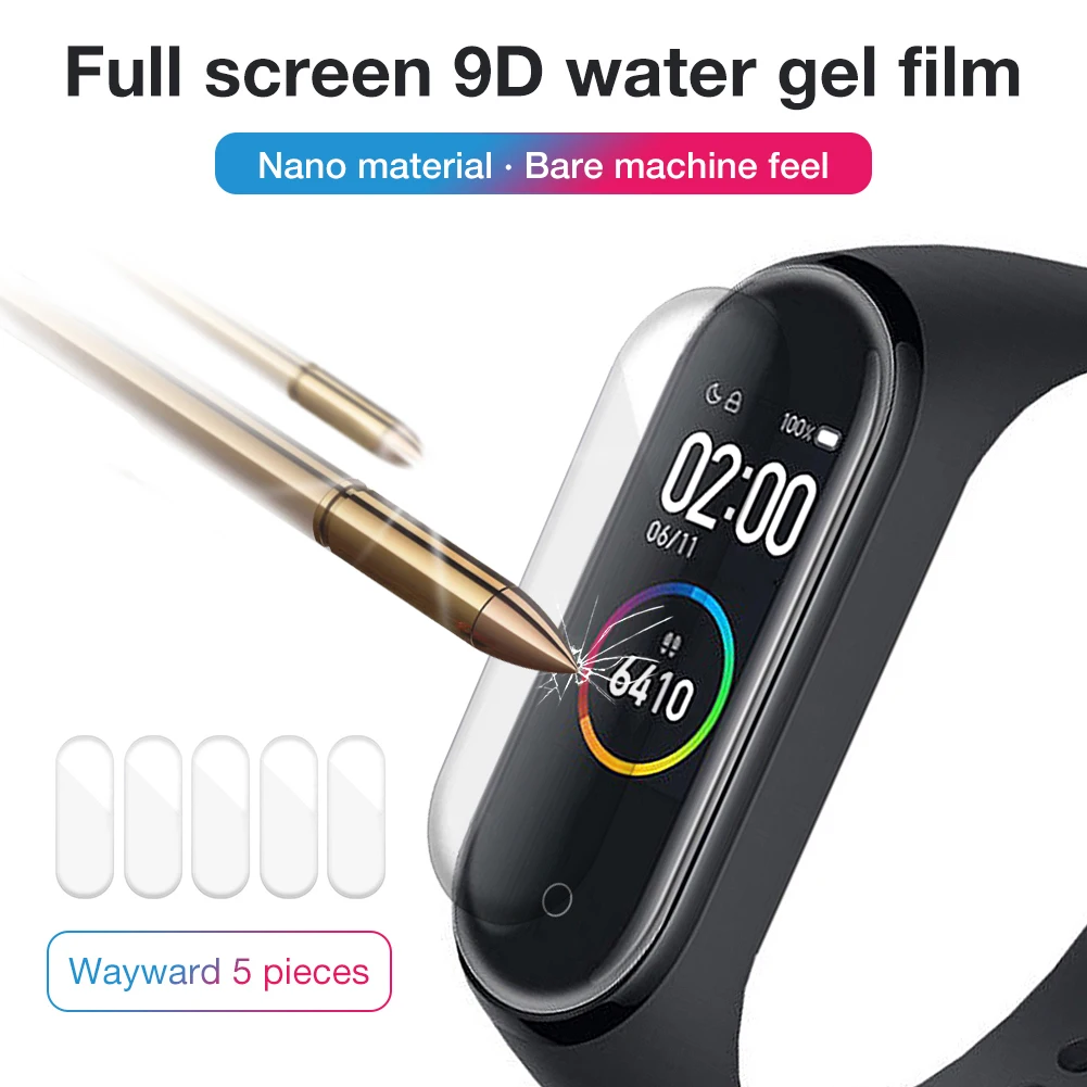 

1/3/5 шт. Гидрогелевая Защитная пленка для Xiaomi Mi Band 5 (не стекло) устойчивая к царапинам Защитная пленка для смарт-часов M5