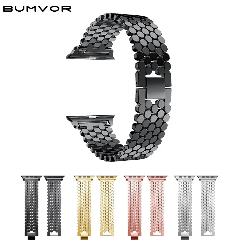 Ремешок из нержавеющей стали розового золота для apple watch band link 42 мм/38 мм/40 мм/44 мм