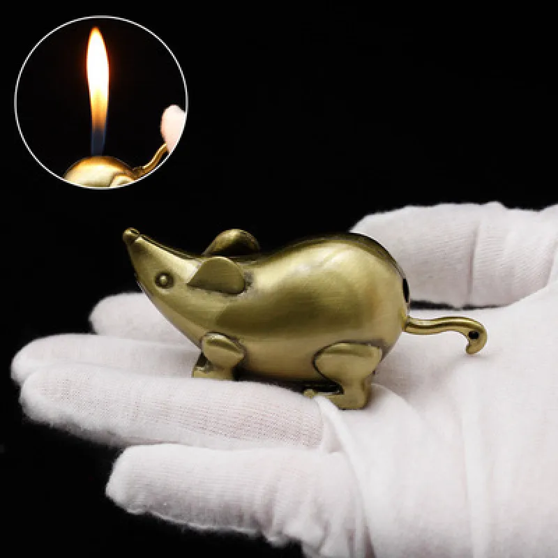 

Creative Personality Metal Mouse Model Butane Open Flame Inflatable Lighter Cigarette Accessories Men And Women Gifts
