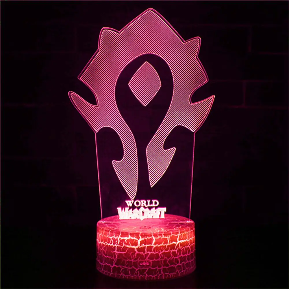 

xx world 3D night light tribe logo icon badge LOGO night light children's toy Christmas decoration Game usb LED table lamp