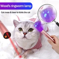 2 in 1 pet cat mini flashlight find feline dermatophytosis led laser pen cat toy uv lamp cat health monitoring