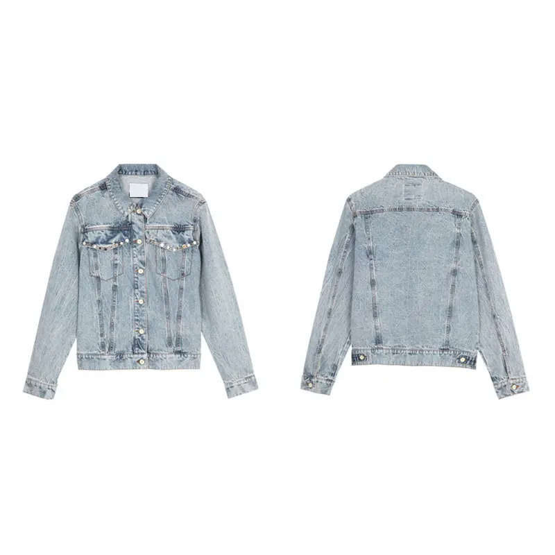 

Women's Denim Jacket New Fashion 2020 Autumn Loose Casual Cashed Short Coat Turn-Down Single-Breasted Overcoat Office Lady