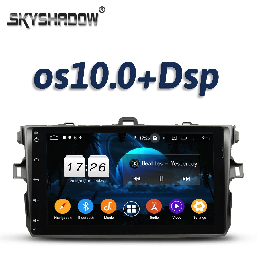 720P DSP 9 &quotIPS Android 10 2 ГБ + 16 Гб 4 ядра автомобильный DVD плеер Wifi радио GPS DVR Камера Bluetooth 5
