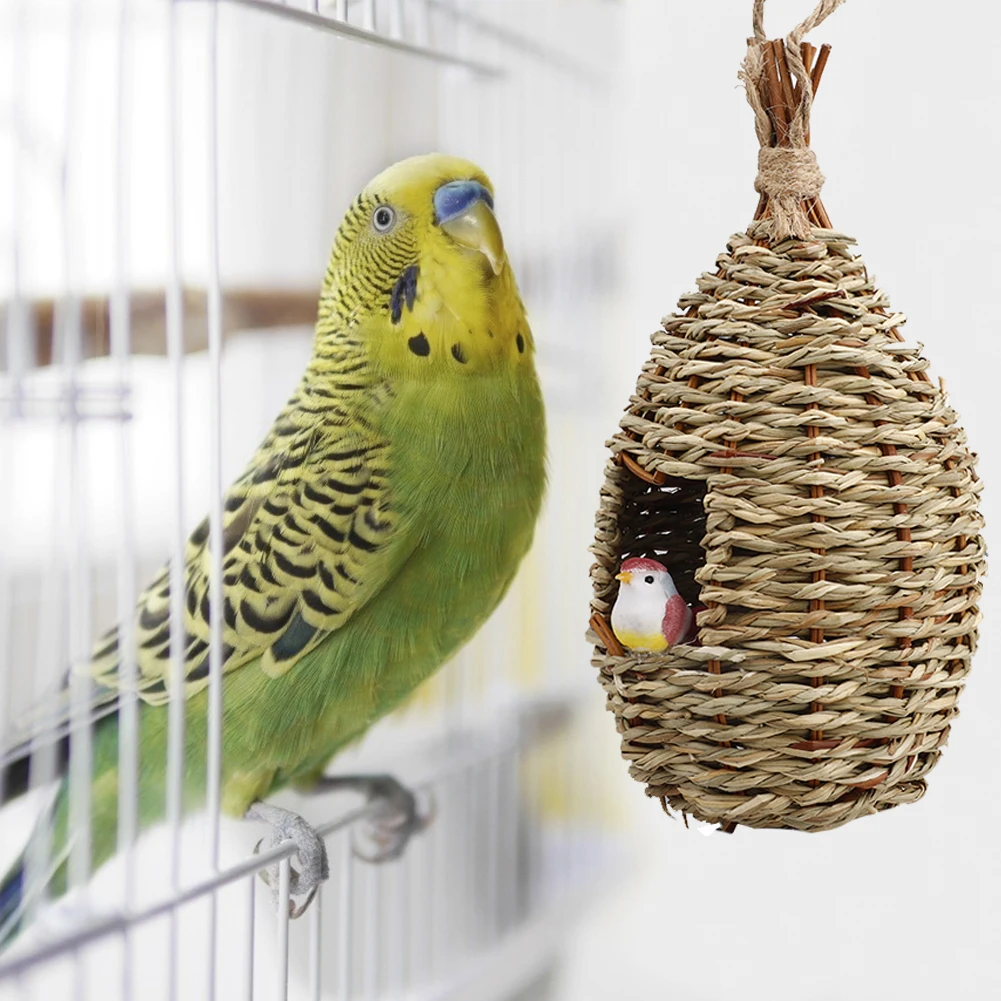 Колибри Дом ручная тканая корзина дома гнездо маленькая птичка дом для наружного