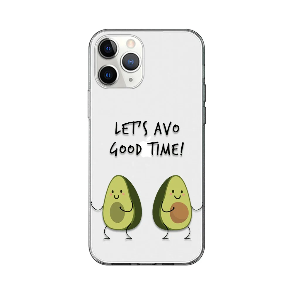 

Cute Avocado Case For iPhone 12 11 Pro Max Back for iPhone 12 X XR XS MAX 7 8 6 6S Plus 5S SE 2020 Soft Silicon TPU Phone Fundas