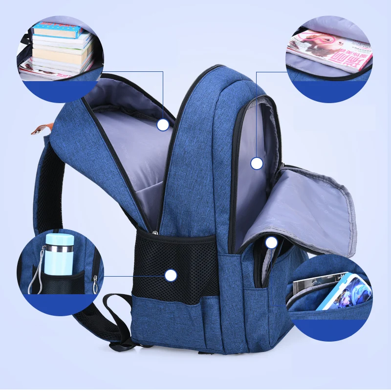 Large School Backpack High Quality College Students Bag Water-Repellent Middle School Laptop Backpack Mochila 6384-L