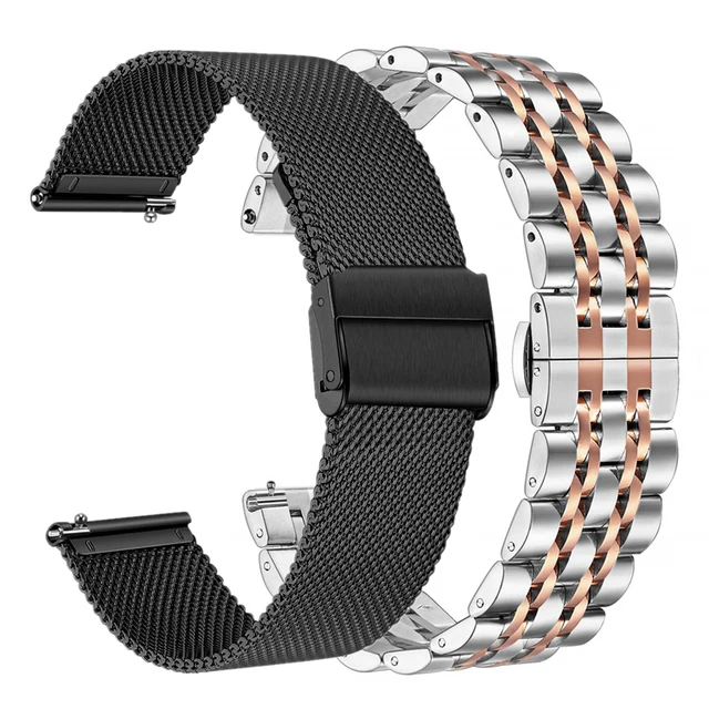 22mm Metal Steel Strap For Samsung Watch 3/Gear S3/Huawei Watch GT3 Stainless Steel Titanium Bracelet band For Amazfit GTR 3