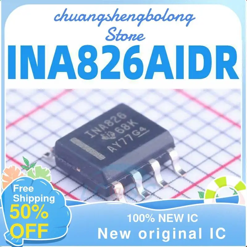

10-200PCS INA826AIDR INA826AID INA826 SOP8 New original IC Instrument amplifier