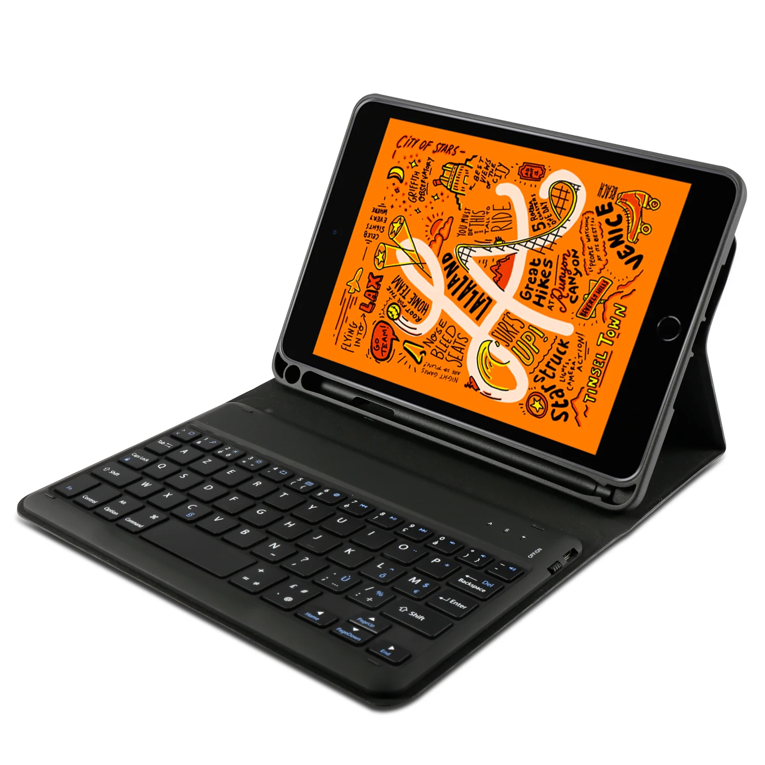 Bluetooth клавиатура для iPad Mini 5 / 2019 кожаный чехол клавиатуры флип-чехол защита |
