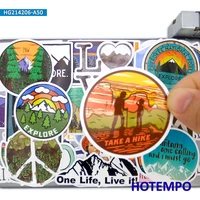 50pcs go outside hike explore wild climb camping outdoor travel phone laptop car stickers for bike skateboard waterproof sticker