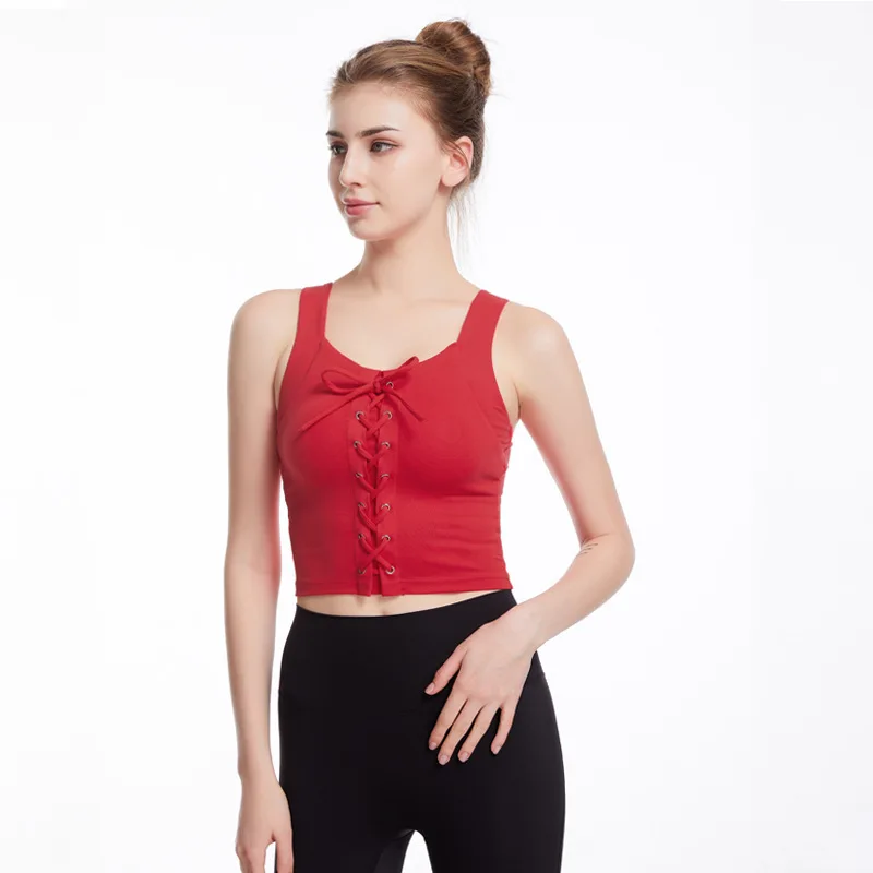 

Fitness Sports Bra Pads Women Breathable Push Up Yoga Tank Tops Nylon High Stretch Gym Shockproof Run Energy Brassiers Crop Tops
