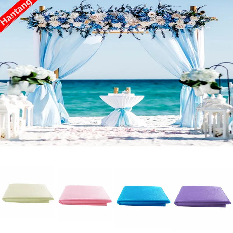 2018 0.72*10 м Свадебные украшения органзы Шелковый цветок в форме сердца Арки Sheer