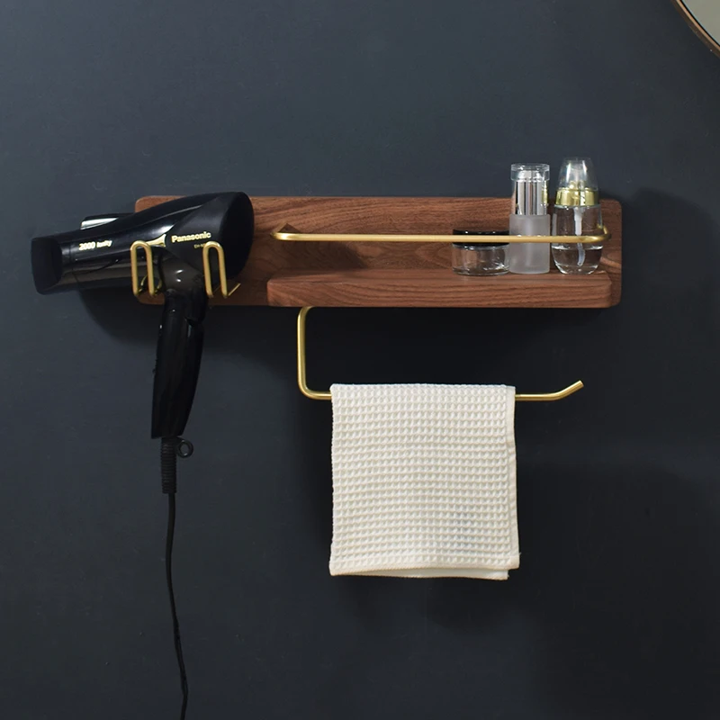 Полка фен Dyson из твердой древесины держатель для хранения раковины полки ванной