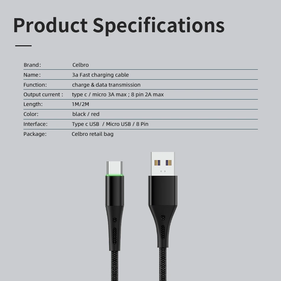3A кабель с разъемом Usb Type-C 2 m 3M для быстрой зарядки и Usbc типа C Samsung S21 S20 Plus Note 20