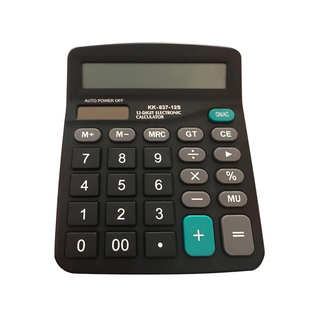 Solar Calculator Standard Function Electronics 12 Digit Large LCD Display Handheld for Daily Basic Office Калькулятор |