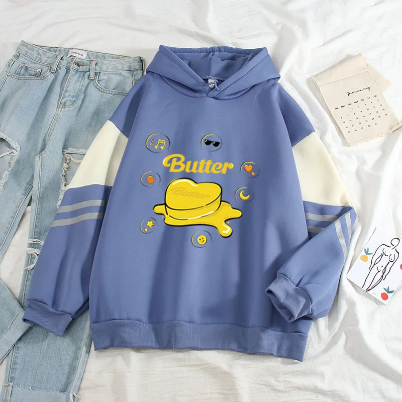 

hot Autumn/Winter Korean Kpop Bangtan Boys New Album Butter Printed Plus Size Hoodies Harajuku Casual Women Sweatshirt