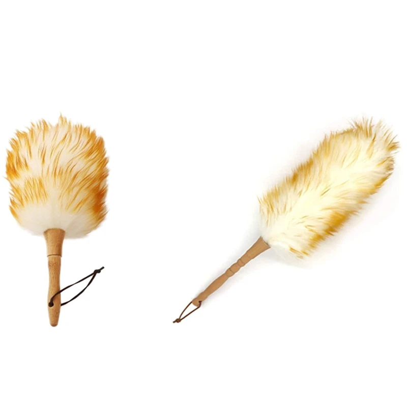 

2 Pcs Anti-Static Wool Brush Duster Blinds Kitchen Keyboard Dust Cleaning Tool Duster, 30cm & 48 cm