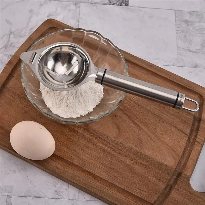 

Stainless Steel Egg White Separator Tool Eggs Yolk Filter Gadgets Long Handle Egg Strainer Separating Spoon Kitchen Divider Tool