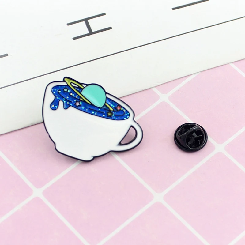 1 шт. эмалированная брошь в виде чашки кофе | Украшения и аксессуары