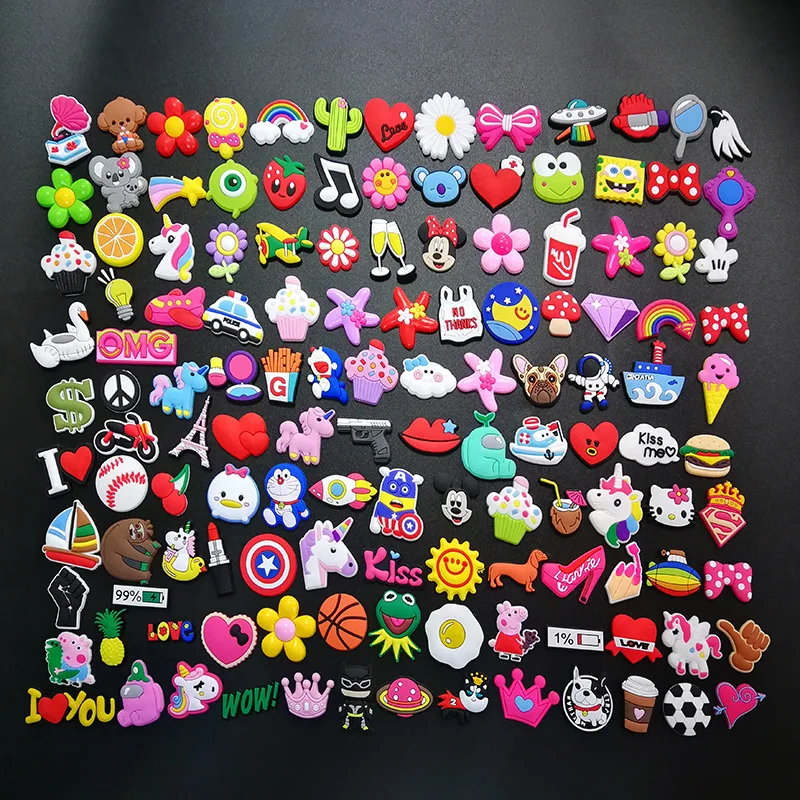 

New Product Hole Shoes Decorative Shoes Flower Shoes Buckle Wristband Accessories 100 -Pcs Non-repetitive Mixed Wholesale