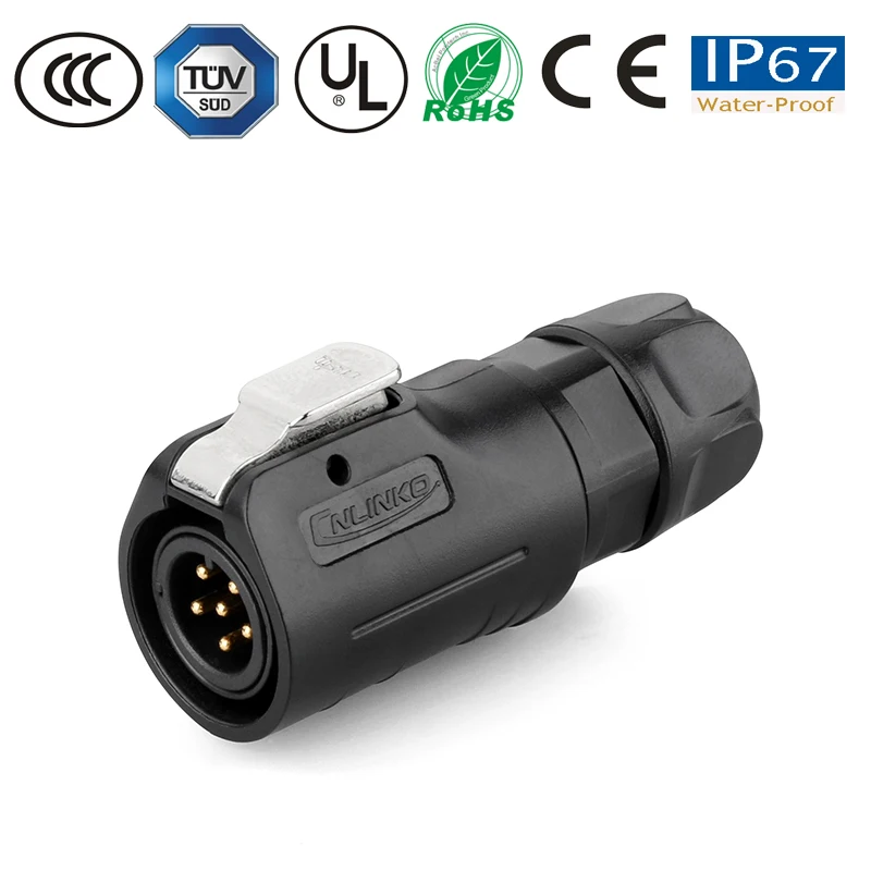 Водонепроницаемый Штекерный кабель штепсельная вилка гнездовая панель M12 6