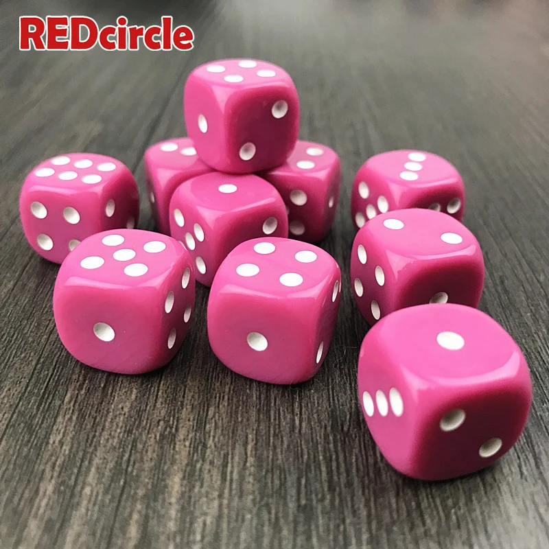 10 шт./лот 16 мм круглые угловые красочные D6 игральные кости для настольной игры