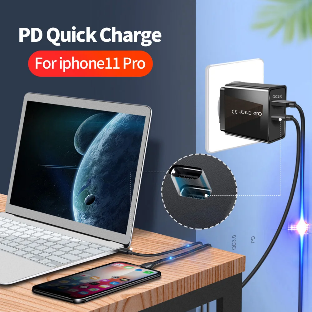 Быстрое зарядное устройство Udyr 4 0 3 36 Вт USB Type C QC для Samsung S10 plus PD быстрое iPhone 11