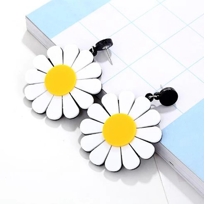 FishPeach геометрические цветы фрукты увеличенные Длинные акриловые Висячие серьги