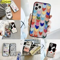 fashion relief case for iphone 11 cases cartoon lady soft cover for iphone 6 6s 7 8 plus x xr xs 11 12 13 mini pro max se 5 5s