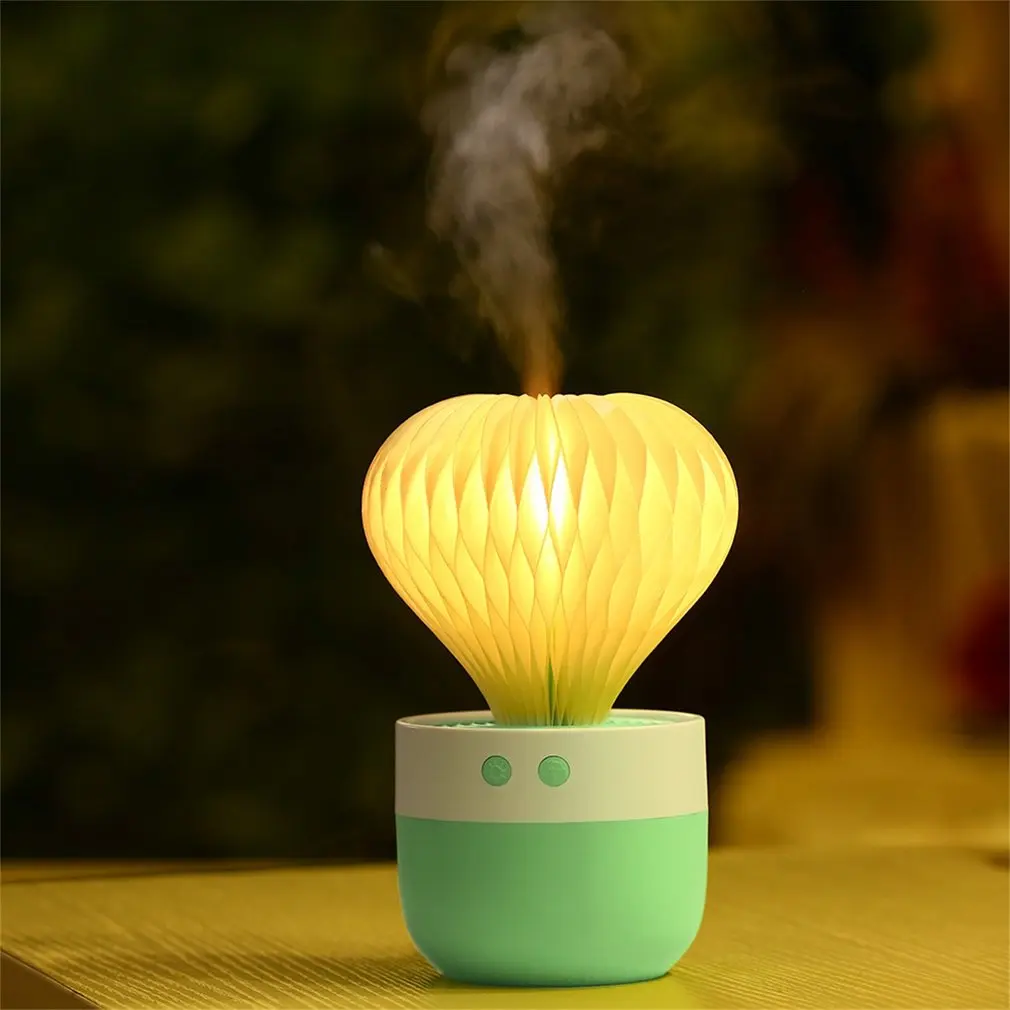 

150ML Unique Cactus USB Air Humidifier With 7Colors Night Light Air Diffuser Essential Oil Diffusers For Home Car Mist Maker