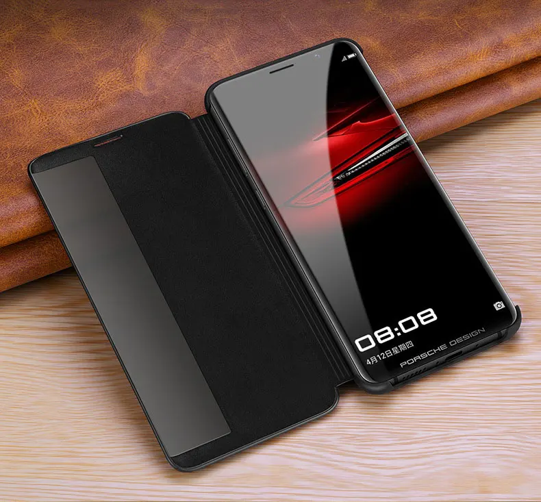 Для Porsche дизайн huawei mate RS чехол Роскошный кожаный Смарт флип-чехол с окошком для просмотра полная защита бизнес-mate RS чехол для телефона
