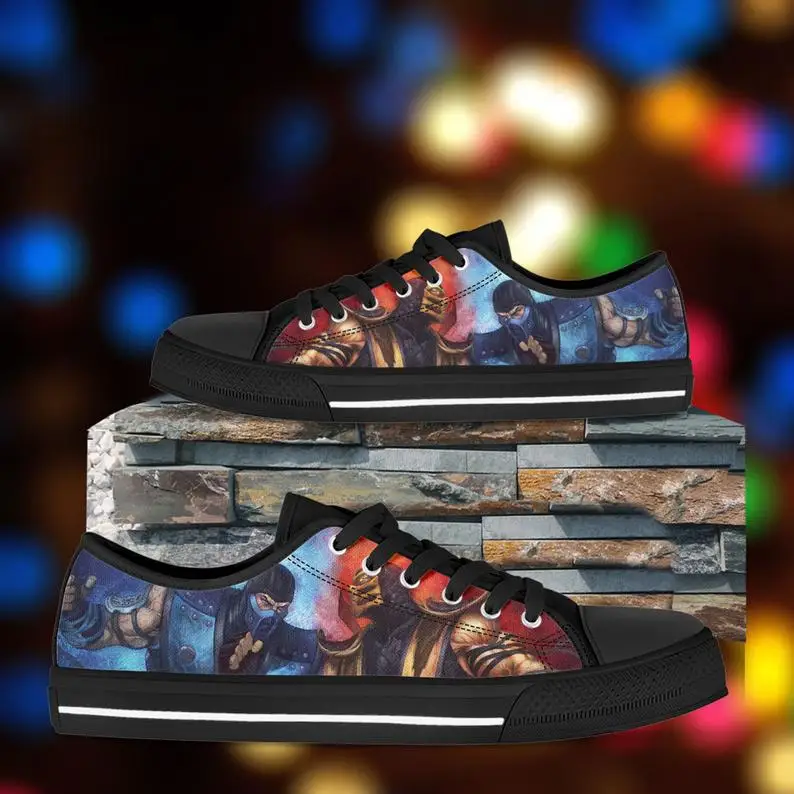 

Mortal kombat shoes Mens Womens Designer Leisure Sneakers Men Casual Canvas Shoes Off White