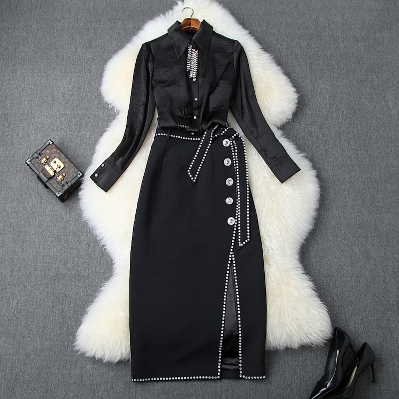 Высококачественный новый стильный 2019 Дизайнерский Костюм комплект женская