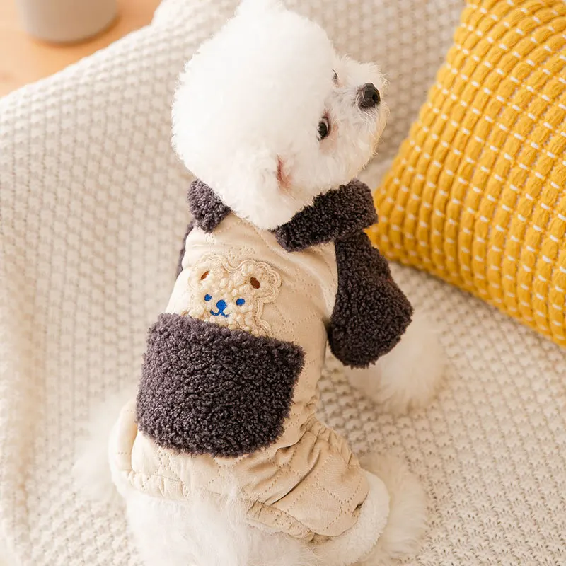 

Мультяшная Одежда для собак «четыре фута», милая Одежда для собак, милая одежда для щенка, хлопковая Домашняя одежда, осень-зима, Тедди, Бишо...