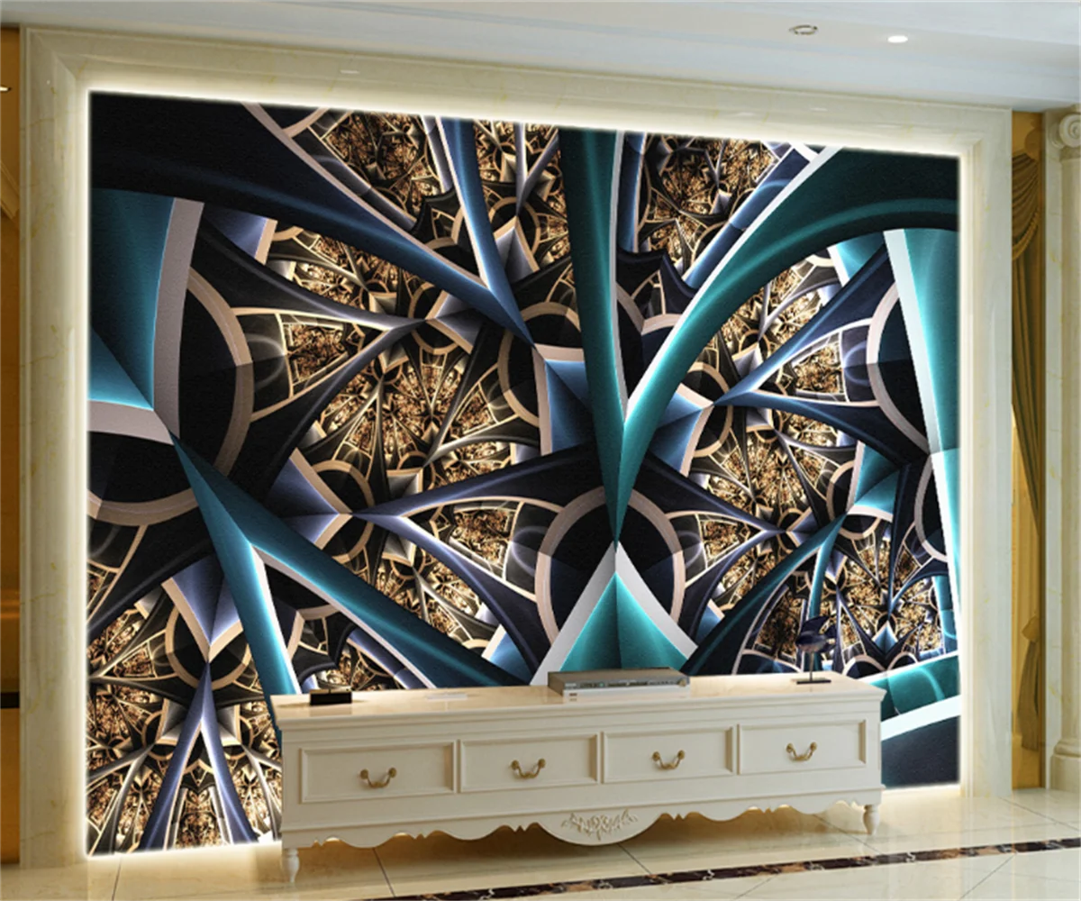 

Colorful fractal dynamic living room decoration post KTV bar background wallpaper custom any size tooling mural wallpaper papel
