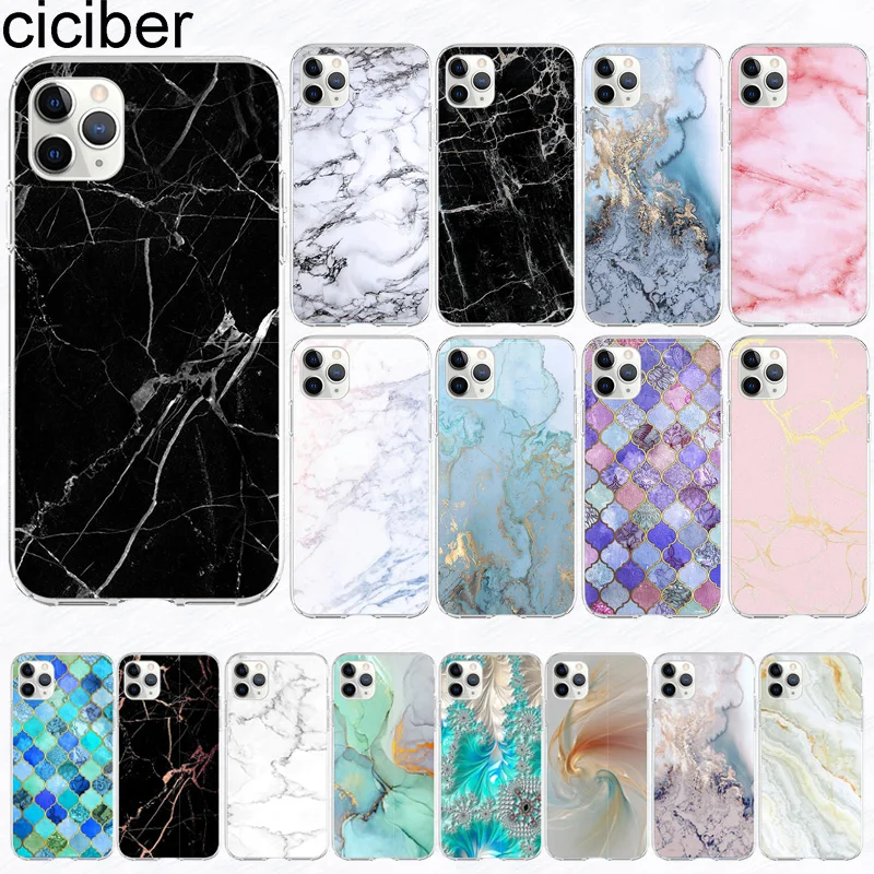 Мраморный чехол ciciber для iPhone 12 Iphone XR 11 Pro mini XS Max 7X8 6 6S Plus 5S SE мягкий силиконовый