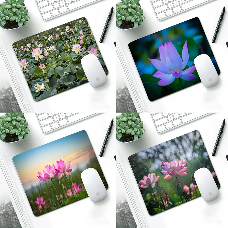 

Lotus design Computer Mouse Pad pads Washable Non-Skid Rubber s Not Overlock 22X18CM desk mouse mat