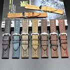 Ремешок onthcelel из пористой кожи для наручных часов, мягкий браслет в ретро стиле, чёрный желтый синий, 18 20 22 мм, # E