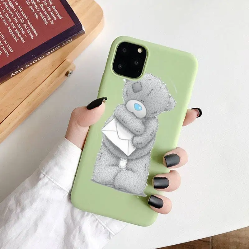 

Tatty Teddy cute bear fashion Phone Case Candy Color for iPhone 6 7 8 11 12 s mini pro X XS XR MAX Plus high quality