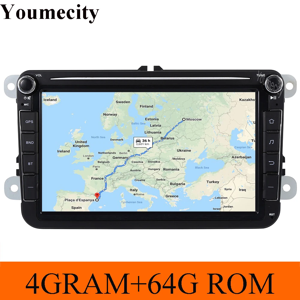4 грамма Android 9,0 автомобильный DVD видео плеер для VW Tiguan Transporter Passat Touran EOS Golf Caddy Scirocco Jetta Bora с gps радио