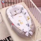 Хлопковая переносная кроватка Babynest для новорожденных, портативная кроватка для путешествий, детская кроватка, детская люлька, бампер с подушкой
