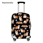 Nopersonality 18-32 дюйма Защитные чехлы для багажа с принтом корги собаки черные эластичные Чехлы для чемодана водонепроницаемый пыленепроницаемый Чехол для багажа