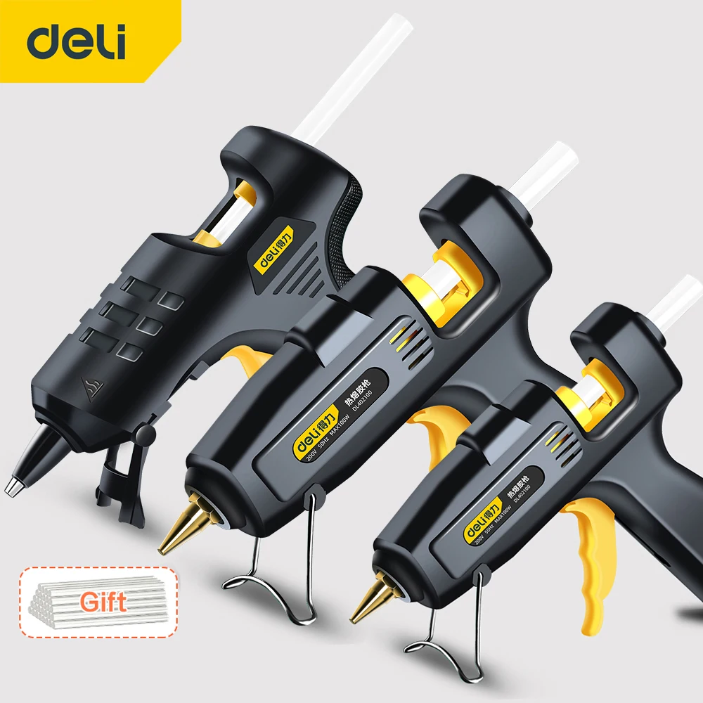 

DELI High Temp Heater Melt Hot Glue Gun Heat 20W/40W/60W/100W Mini Glue Gun With Glue Sticks DIY Hand Tools Repair Tool Set