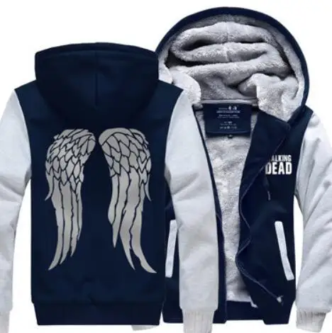 

The Walking Dead Daryl Dixon Wings Hoodie Zip Black Grey Cosplay Coat