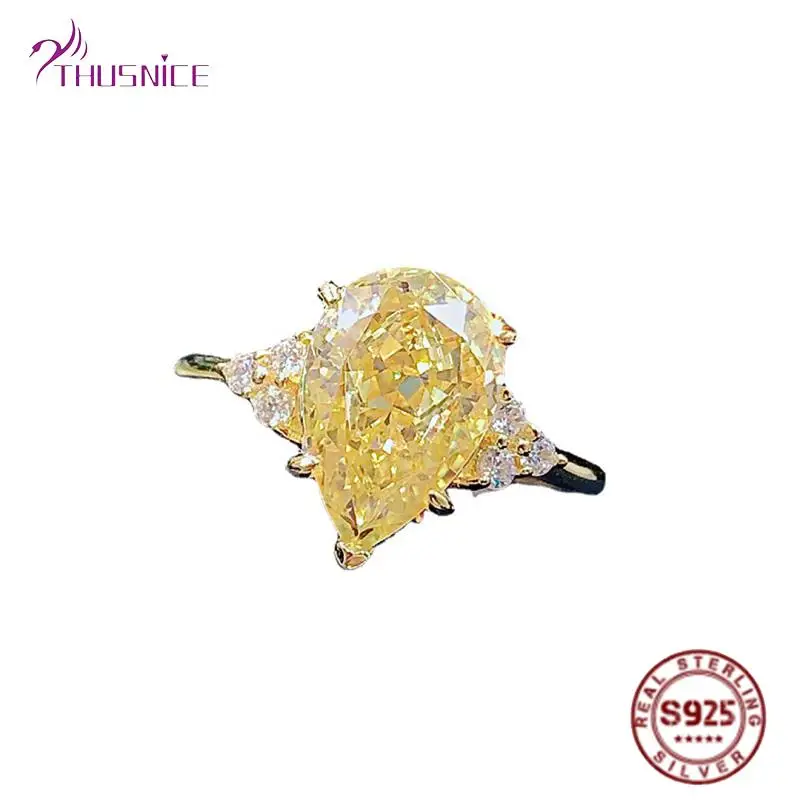 

Женское кольцо из серебра 100% пробы, сверкающие Свадебные Кольца из высокоуглеродистого бриллианта, серебряные ювелирные изделия 925 пробы д...