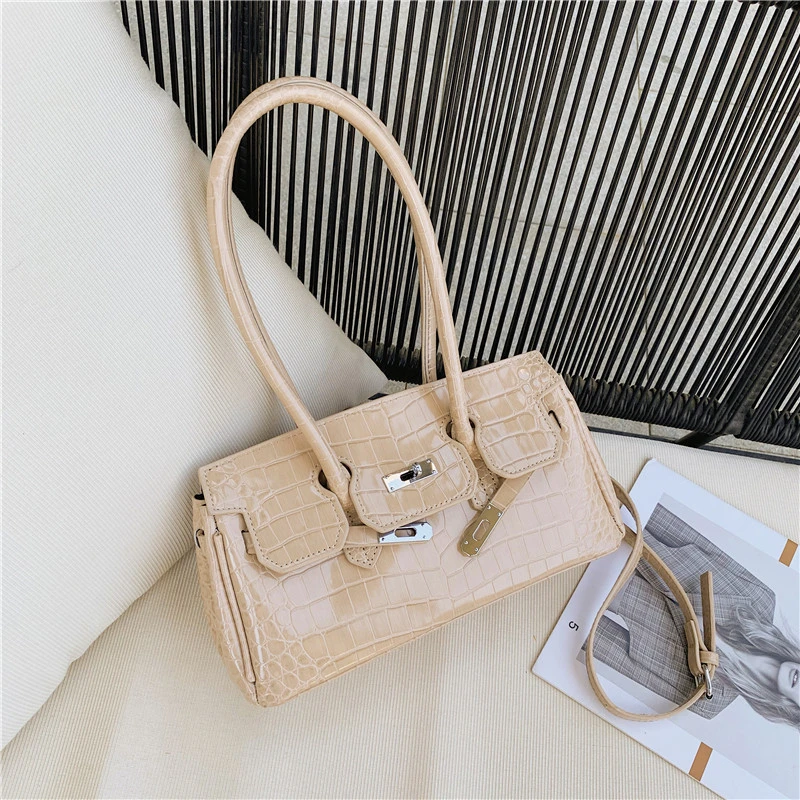 

Fashion Bag Net Celebrity Hot Style Bag Female Summer 2021 New Wave Fashion One-shoulder Armpit Bag Crocodile Pattern Wild