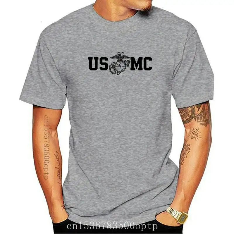Новая футболка Lucky Ride морской пехоты бычья собака спереди и сзади USMC Мужская